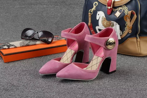 LV Shallow mouth Block heel Shoes Women--008